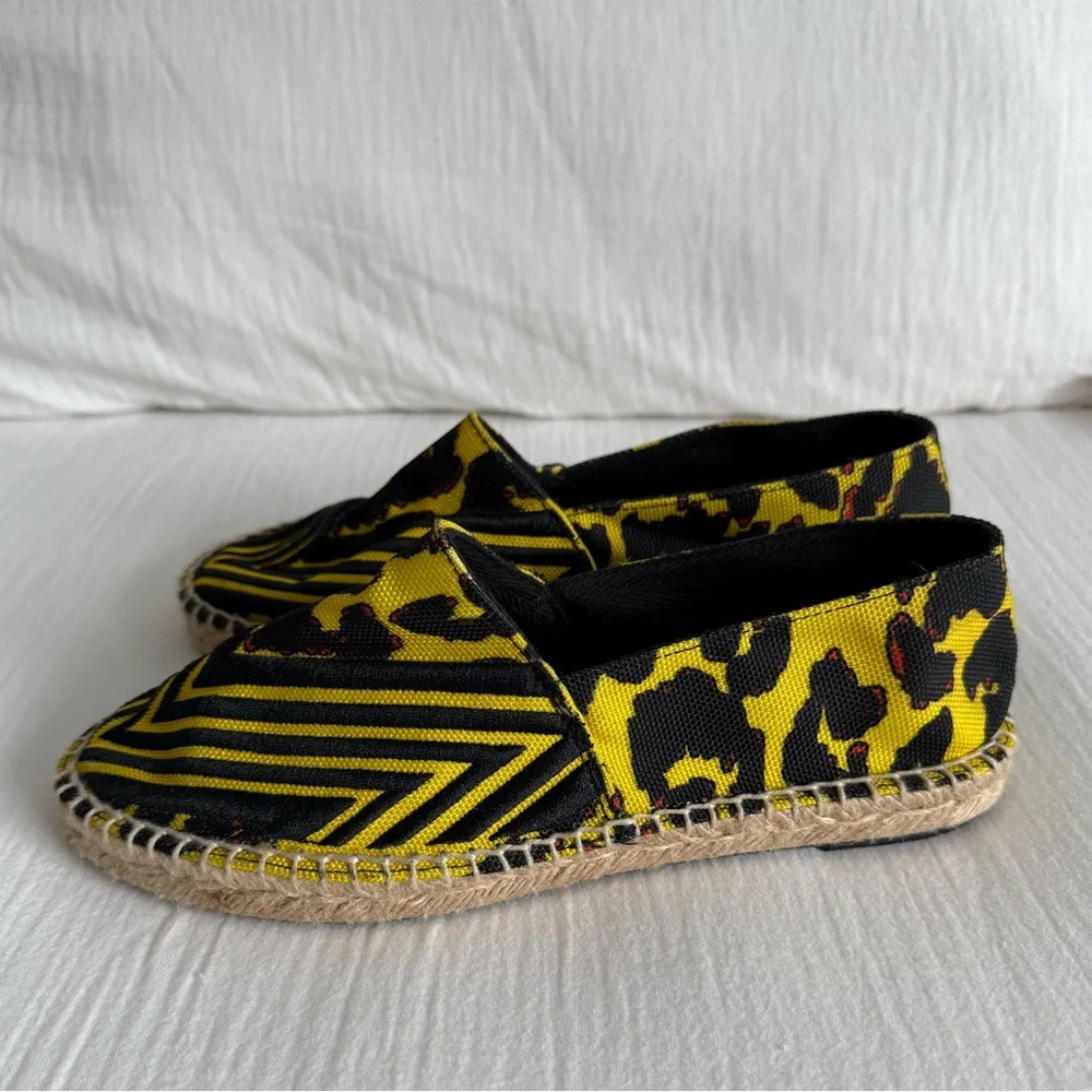 Maje Yellow and Black Espadrille Flats